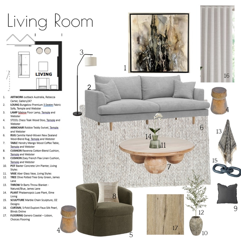 Living Room - Assignment 9 Re-do Mood Board by Karly Pollard on Style Sourcebook