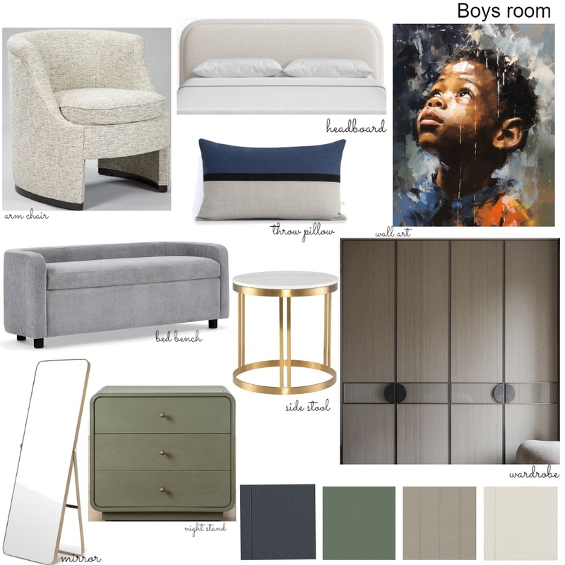 Nnamdi boy's room Mood Board by Oeuvre designs on Style Sourcebook