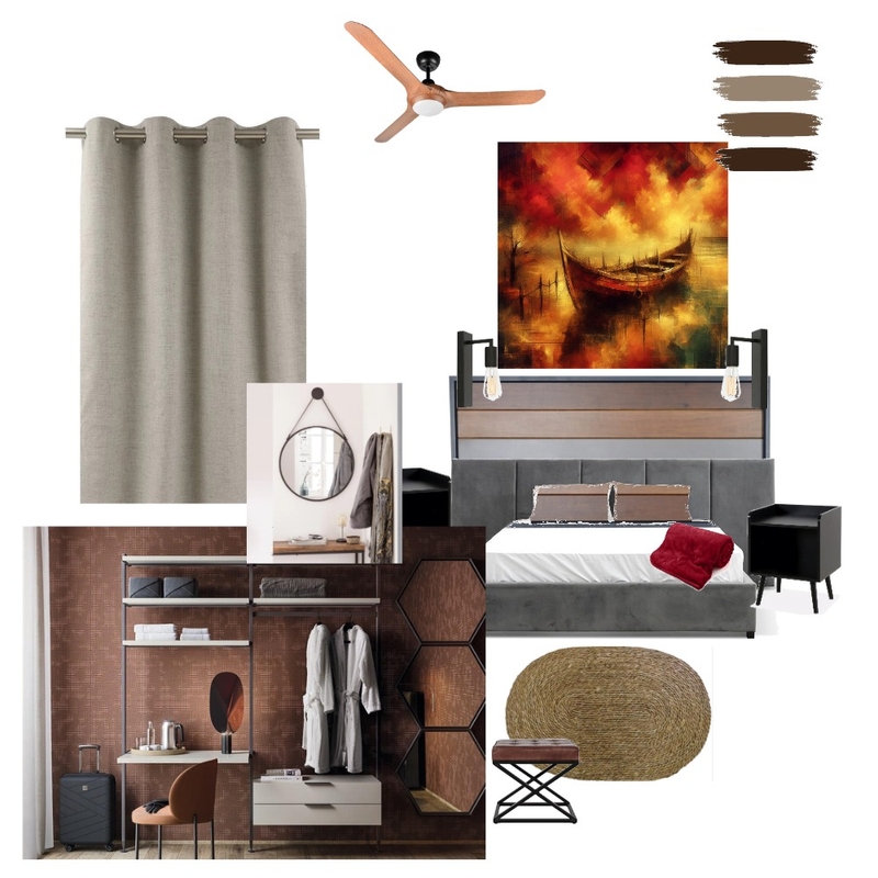 Sample Board Bedroom Queen Mood Board by debbievdschyff@live.co.za on Style Sourcebook