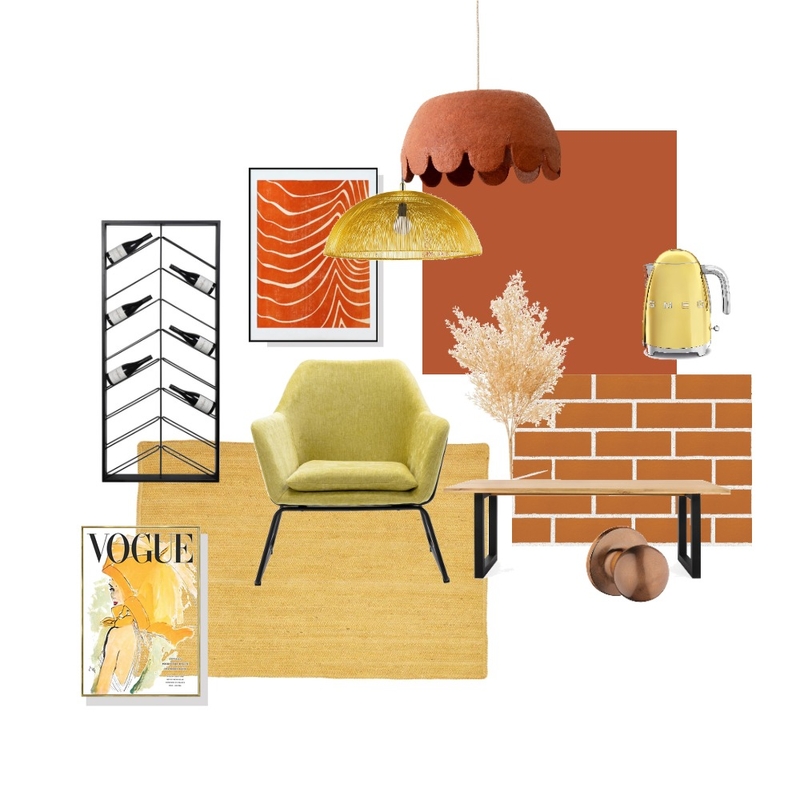 Blood Orange and Yellow Mood Board by ellie.sawyer317 on Style Sourcebook