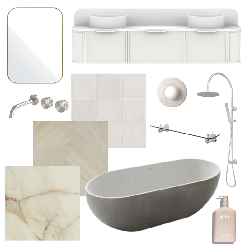 Calming neutral bathrooom retreat Mood Board by clarestoffels on Style Sourcebook