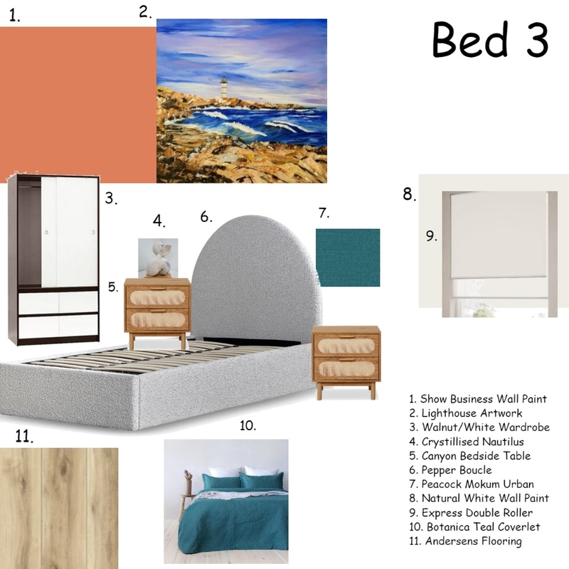 Module 9 - Bedroom 3 Mood Board by ivannaallen on Style Sourcebook