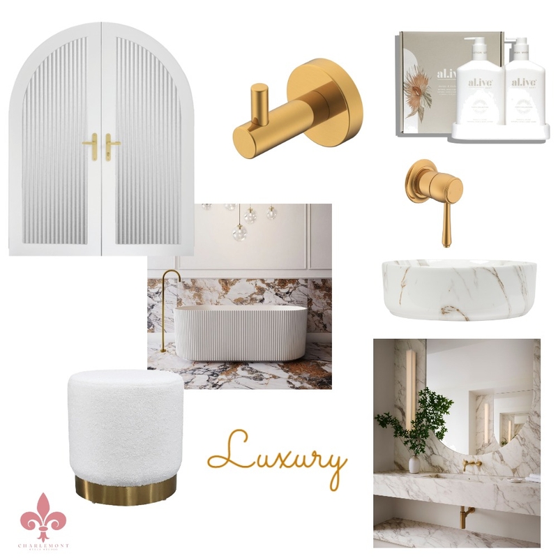 Marble & Gold Lux Mood Board by Charlemont Style Studio on Style Sourcebook