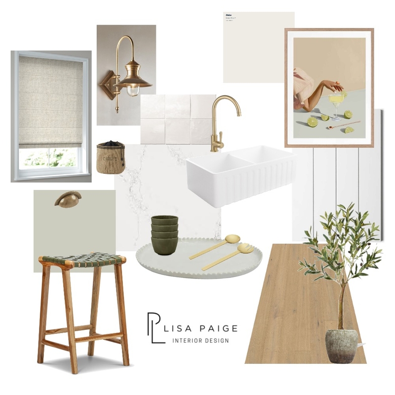 Modern Country Green Kitchen Moodboard Mood Board by Lisa Paige Design on Style Sourcebook