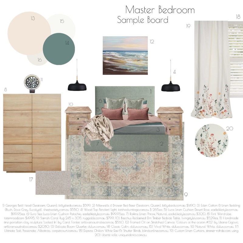 Master Bedroom Sample Board Mood Board by LaurenInglis on Style Sourcebook