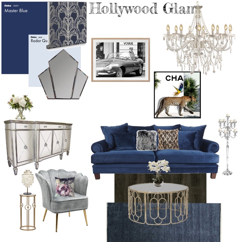 Hollywood Glam Lounge Mood Board by Winter Sage Interiors on Style Sourcebook