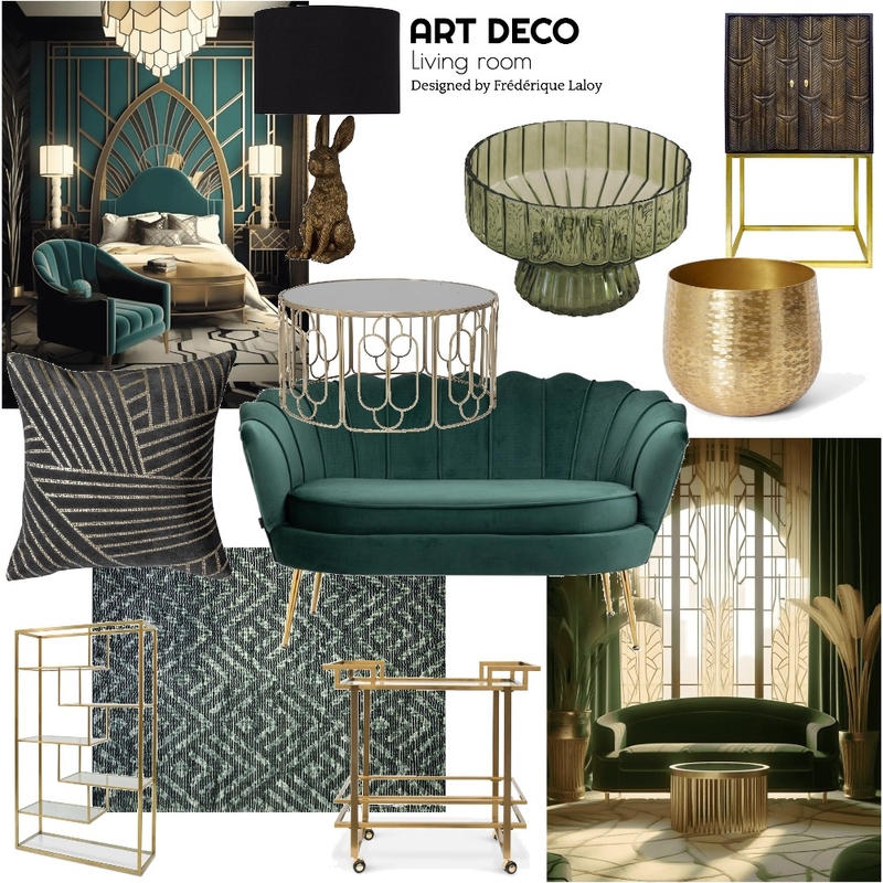 Art Deco Living Room Mood Board by Frédérique Laloy on Style Sourcebook