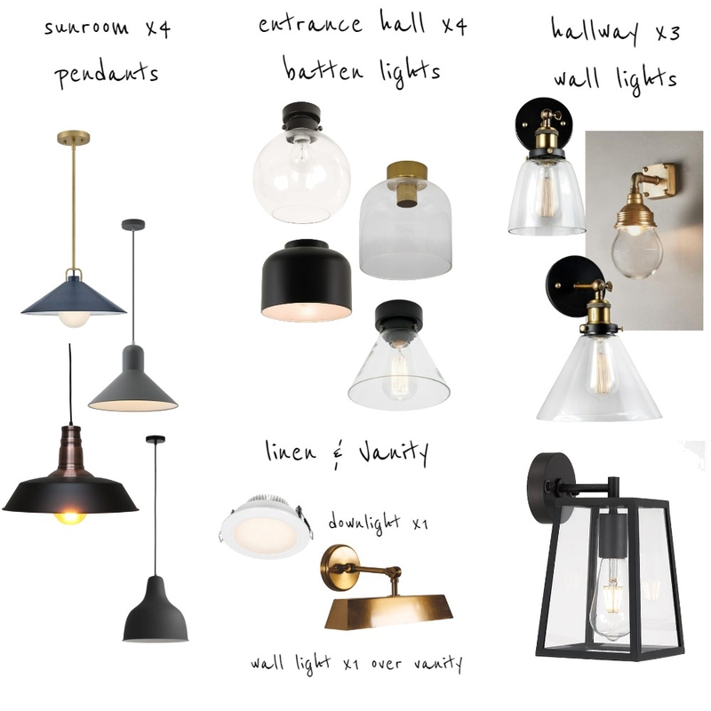 Lighting - sunroom/entrance hall/hallway Mood Board by sally@eaglehawkangus.com.au on Style Sourcebook