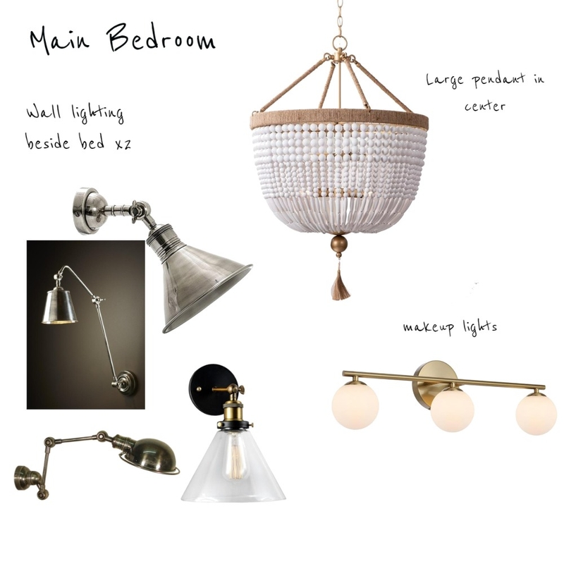 Lighting Main Bedroom Mood Board by sally@eaglehawkangus.com.au on Style Sourcebook