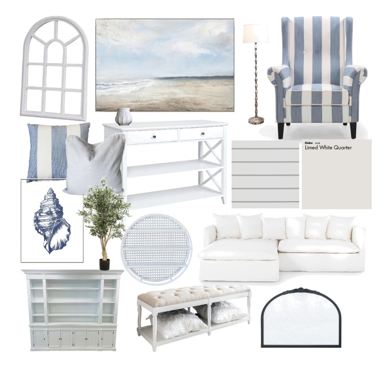 Hamptons Living room Mood Board by indi.rebelo on Style Sourcebook