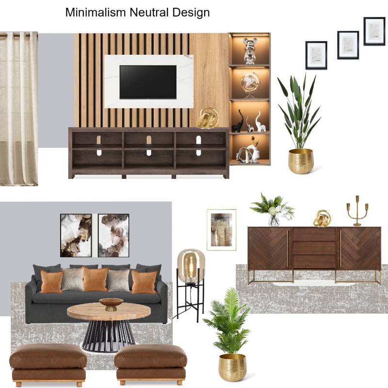 Minimalist Neutral Design Color Scheme Caroline's Living Room Mood Board by Asma Murekatete on Style Sourcebook