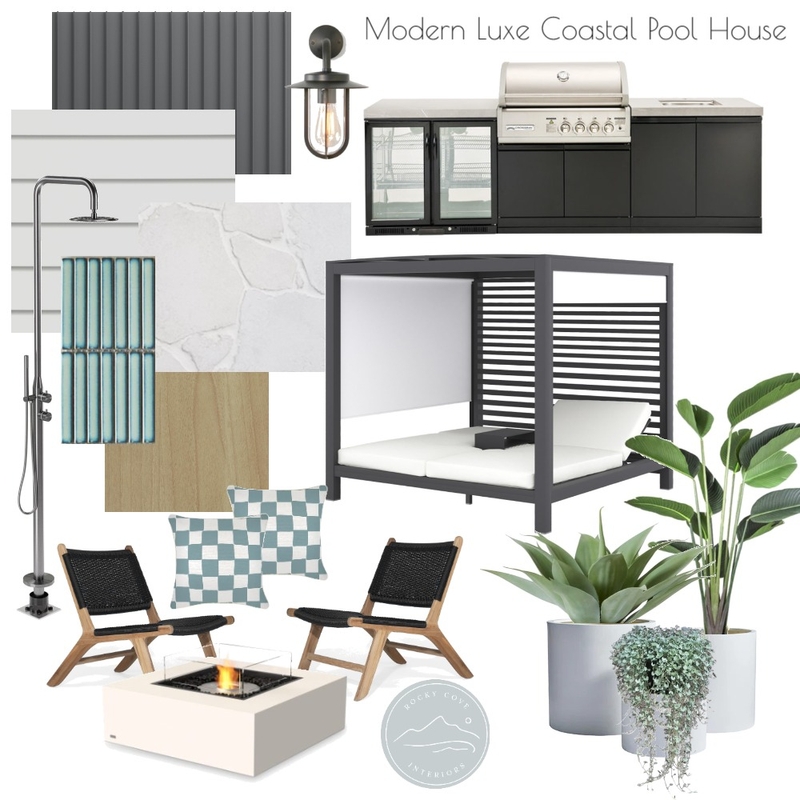 Modern Luxe pool house Mood Board by Rockycove Interiors on Style Sourcebook