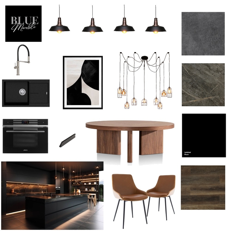 Black and wood Mood Board by Blue Marble Interiors on Style Sourcebook