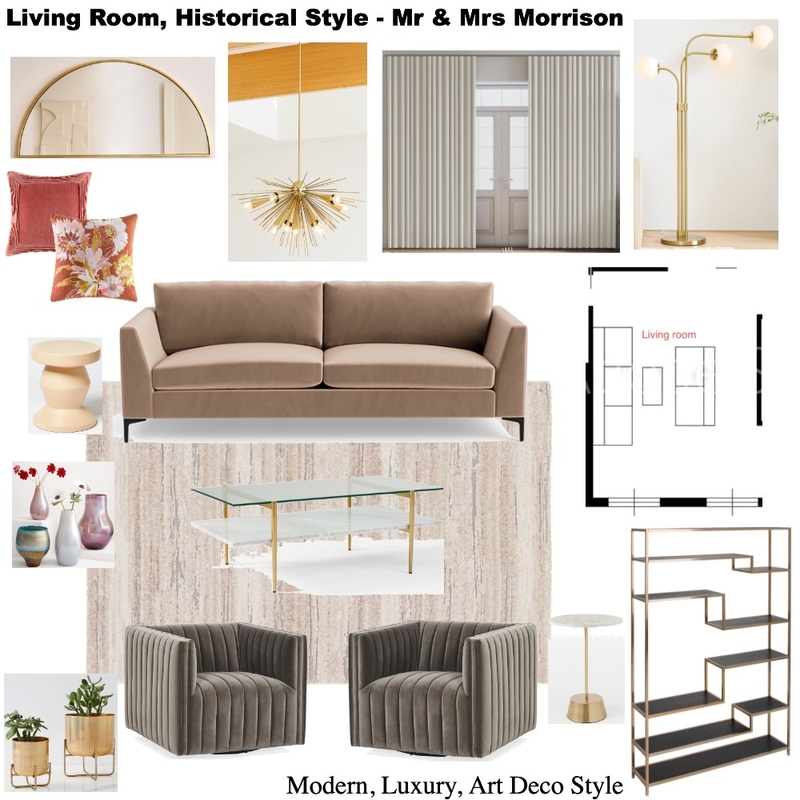 Mr & Mrs Morrison, Living room, Style 2 Mood Board by LM on Style Sourcebook