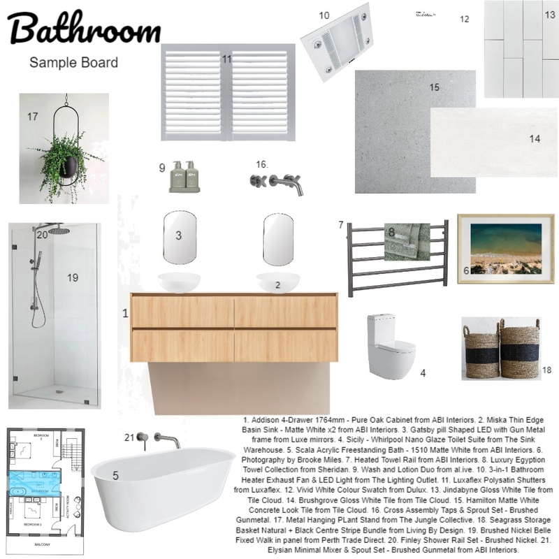 Bathroom Mood Board by K Designs on Style Sourcebook