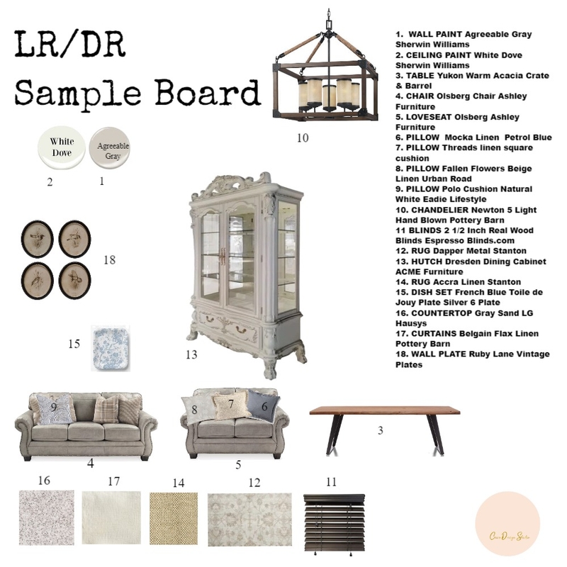 LR/ DR Sample Board Mood Board by Cicco Design Studio on Style Sourcebook