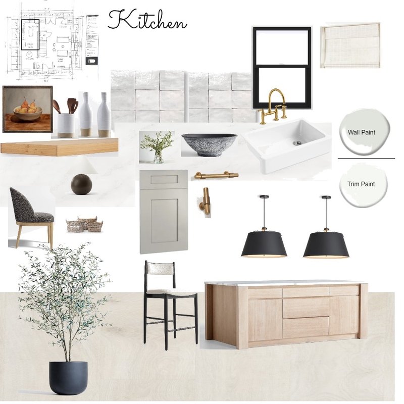 Kitchen Sample Board Mood Board by Allison Kayes Designs on Style Sourcebook