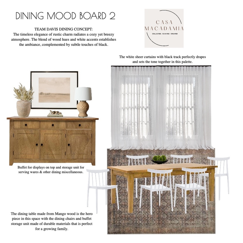 Casa Davis Dining Concept 2 Mood Board by Casa Macadamia on Style Sourcebook