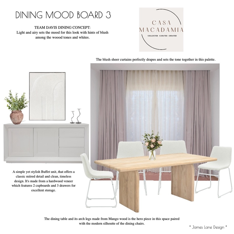 Casa Davis Dining Concept 3 Mood Board by Casa Macadamia on Style Sourcebook