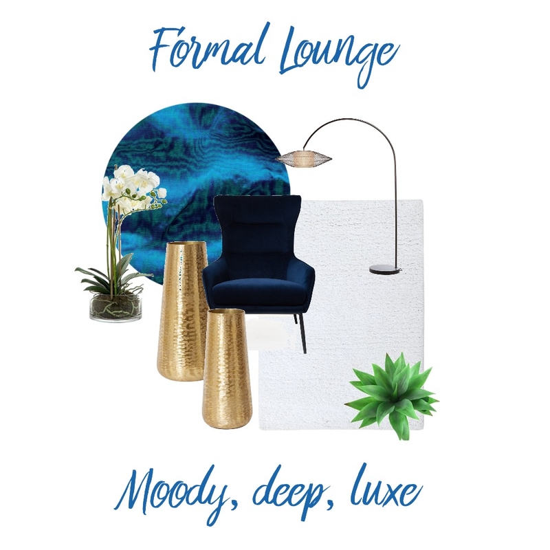 Blue formal Lounge Board Kiran Mood Board by Jo Steel on Style Sourcebook