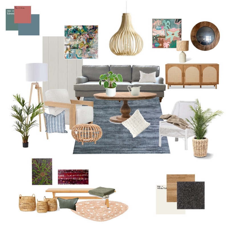 Modern Tropical with a country twist - Blue Hues & Coral (V2) Mood Board by Beautiful Spaces Interior Design on Style Sourcebook