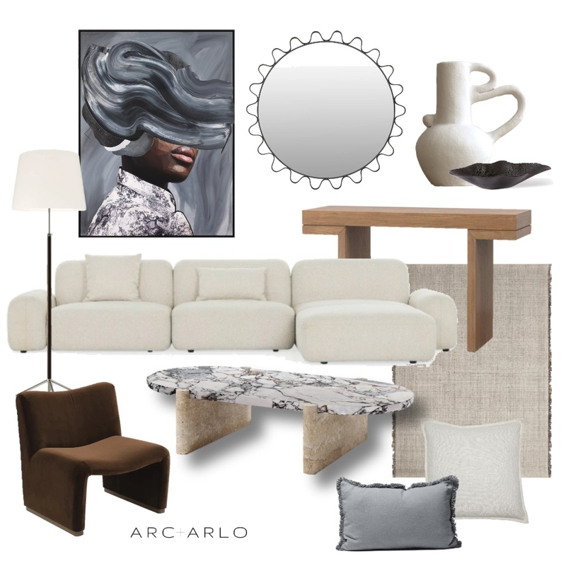 Modern Living Mood Board by Arc and Arlo on Style Sourcebook