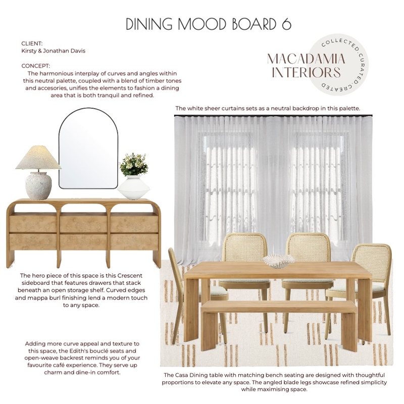 Casa Davis Dining Concept 6 Mood Board by Casa Macadamia on Style Sourcebook