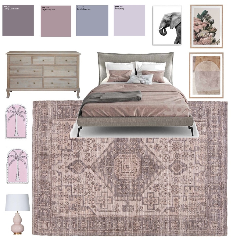 Sagittarius: Xandria - Purple on cue (bedroom) by Wendy Mood Board by Miss Amara on Style Sourcebook