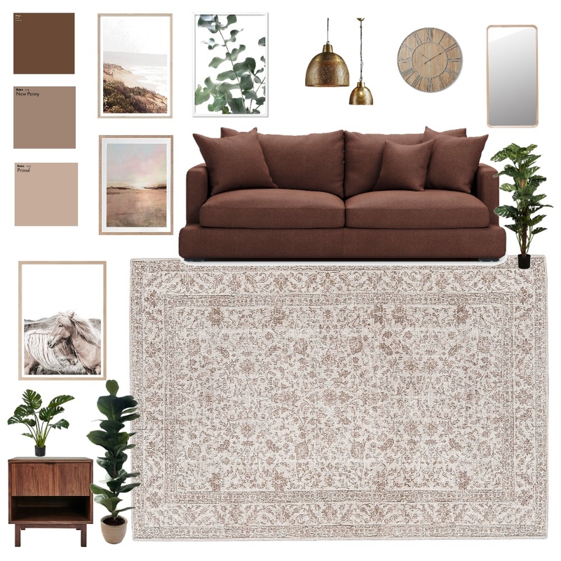 Virgo: Earthy Browns - Moselle (living room) - designed by Wendy Mood Board by Miss Amara on Style Sourcebook