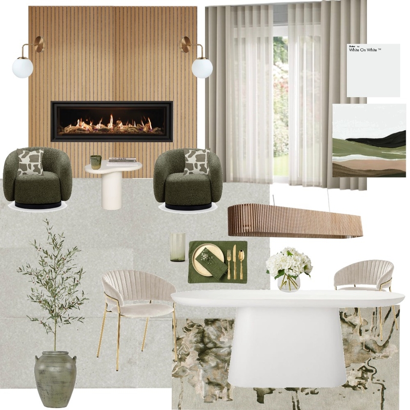 Fire and Dining Room Sample Board Mood Board by Jessicalee7 on Style Sourcebook