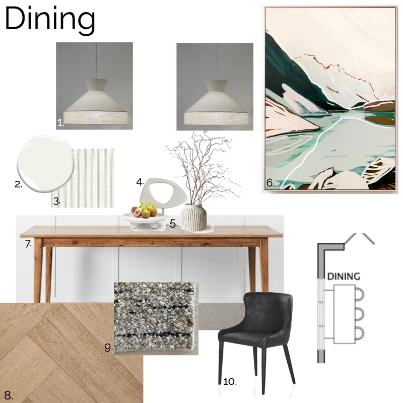 IDI MOD 9 PART A Sample Board - Dining Mood Board by ONE CREATIVE on Style Sourcebook