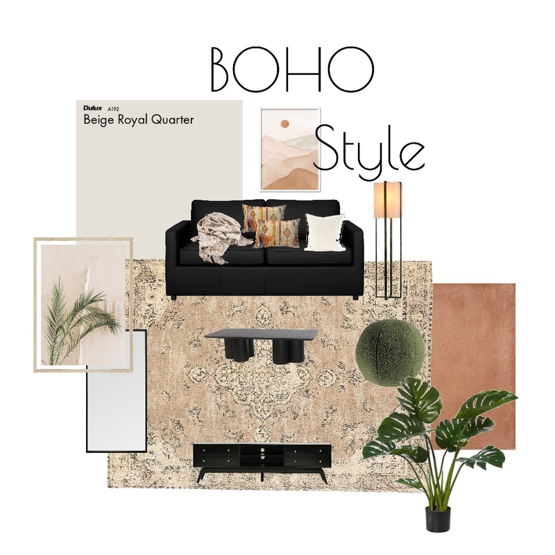 BOHO LIVING ROOM Mood Board by Aquila on Style Sourcebook