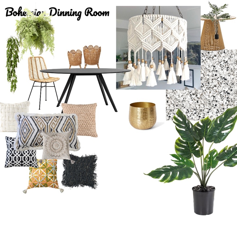 Bohemian dinning room Mood Board by LesStyleSourcebook on Style Sourcebook