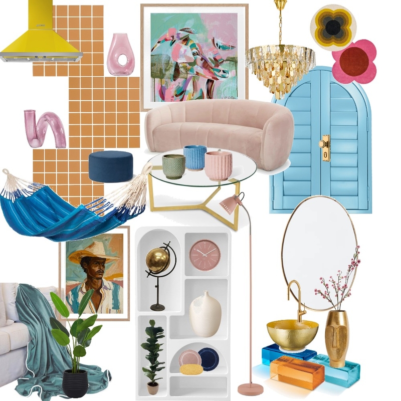 Bright, blue, pink, yellow Mood Board by joechris35768@gmail.com on Style Sourcebook
