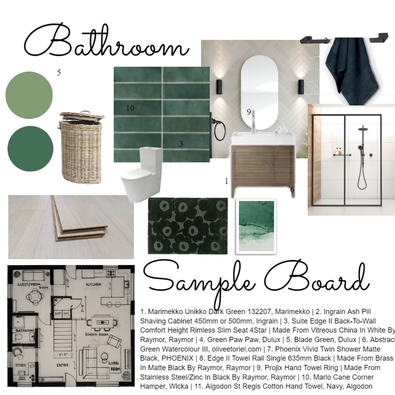 Bathroom Sample Board Mood Board by Mya on Style Sourcebook