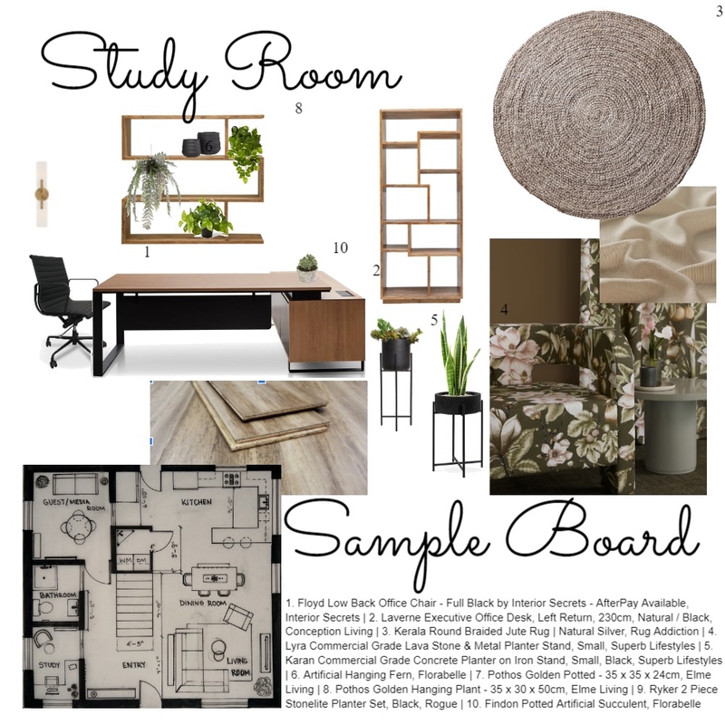 study room sample board Mood Board by Mya on Style Sourcebook