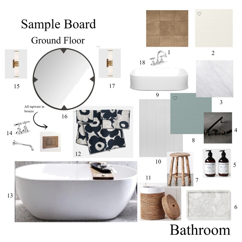 Sample Board - Bathroom (1) Mood Board by MarnieDickson on Style Sourcebook