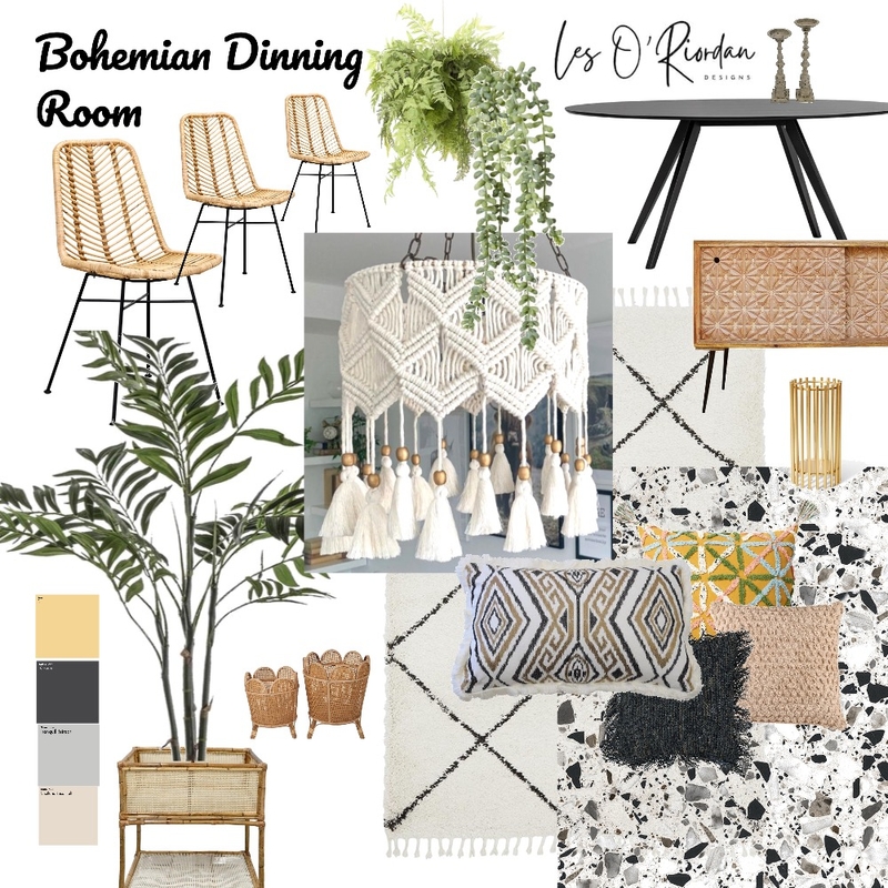 Bohemian dinning room Mood Board by LesStyleSourcebook on Style Sourcebook