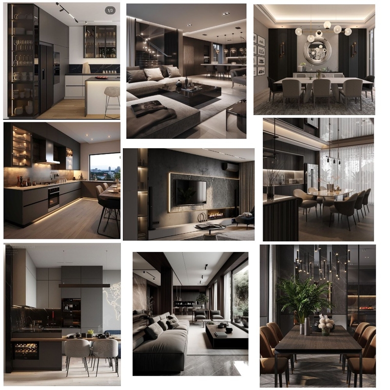 Dark Luxury Living Room Interior Mood Board by Elen Babayan on Style Sourcebook
