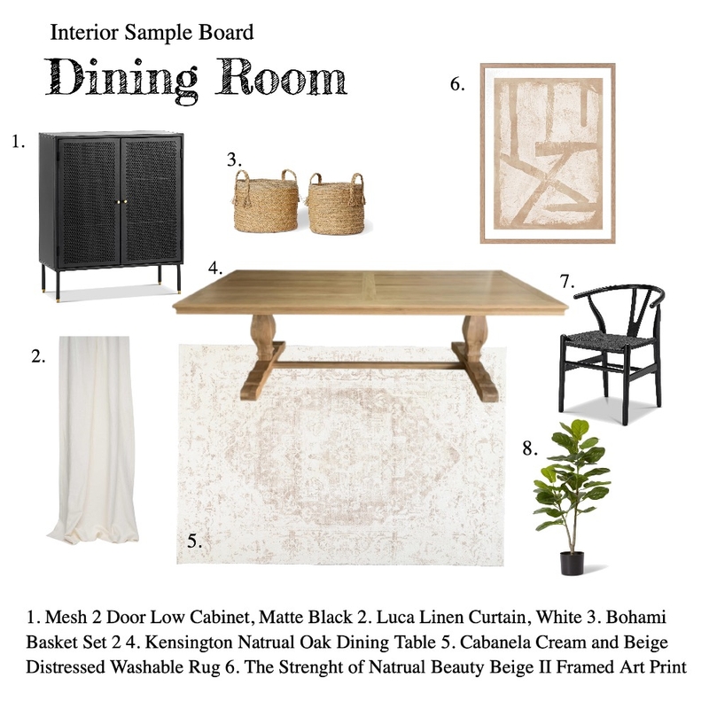 Interior Sample Board - Dining Room Mood Board by seniamd on Style Sourcebook