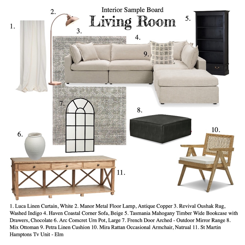 Interior Sample Board - Living Room Mood Board by seniamd on Style Sourcebook