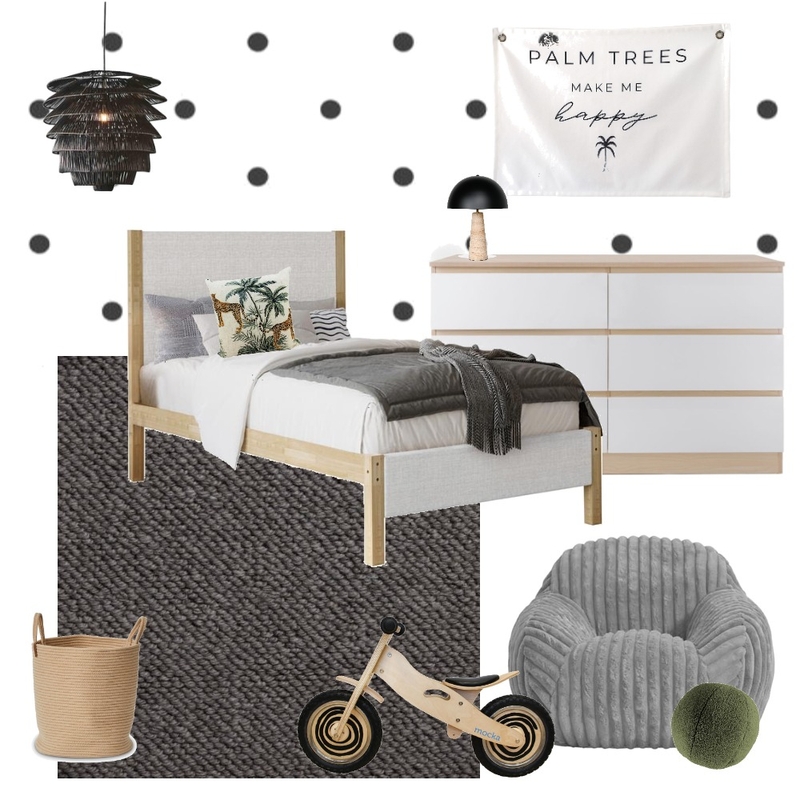 Monochrome Tween Bedroom Mood Board by Five Files Design Studio on Style Sourcebook