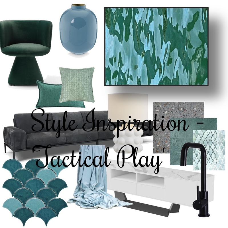 Tactical Play turquoise and light blue Mood Board by Wendy Fogarty_artist on Style Sourcebook