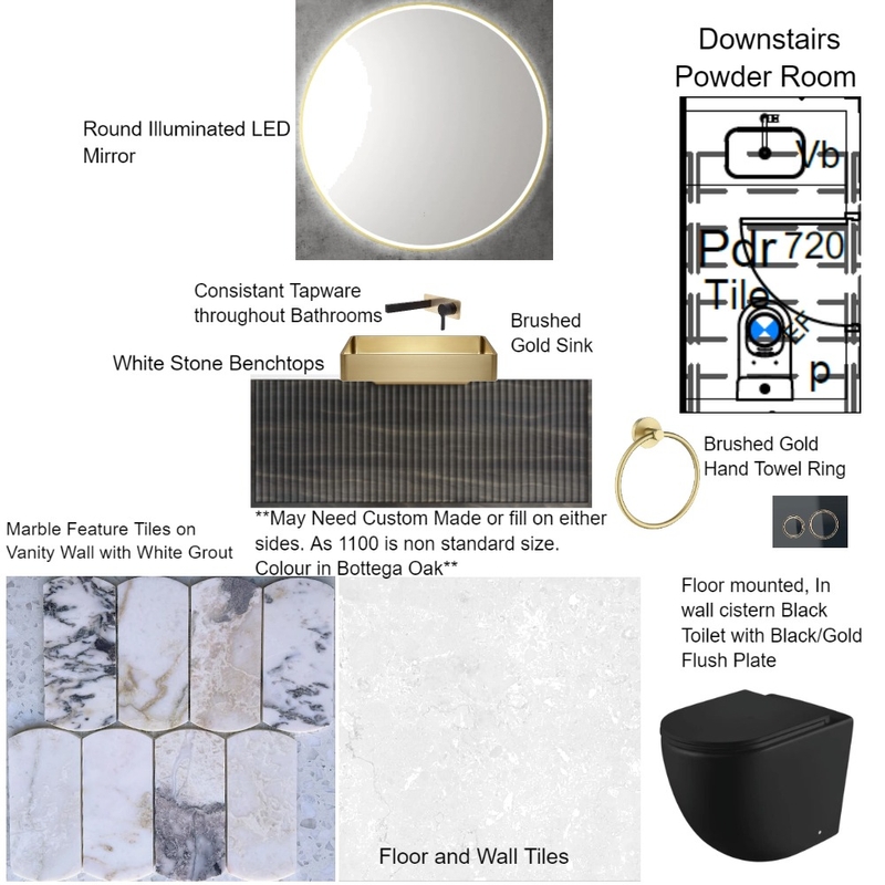 Chery Townhouse 3 Downstairs Powder Room Mood Board by staged design on Style Sourcebook