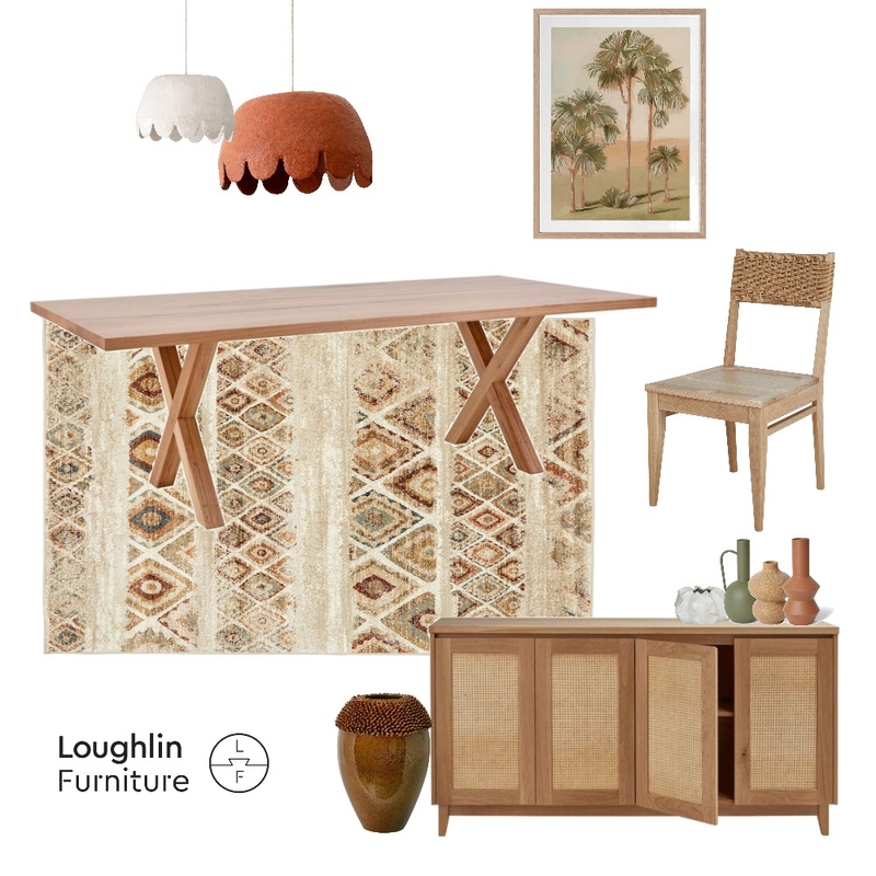 Dining Room- Featuring Darlinghurst Dining Table, Pacific Buffet, Coogee Weaved Dining Chair Mood Board by Loughlin Furniture on Style Sourcebook