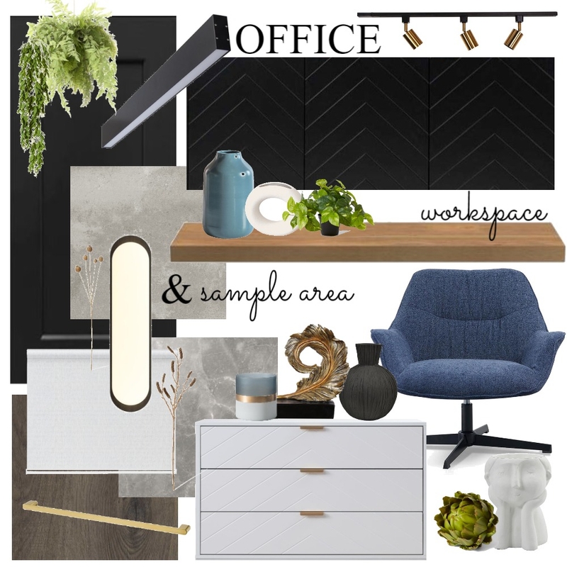 Office Workspace and Sample Area Sample Board Mood Board by Adaiah Molina on Style Sourcebook