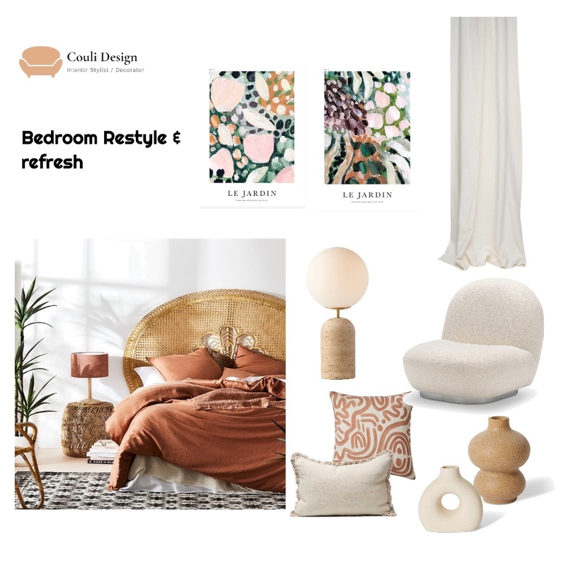 Bedroom Restyle Project Mood Board by Couli Design Interior Decorator on Style Sourcebook
