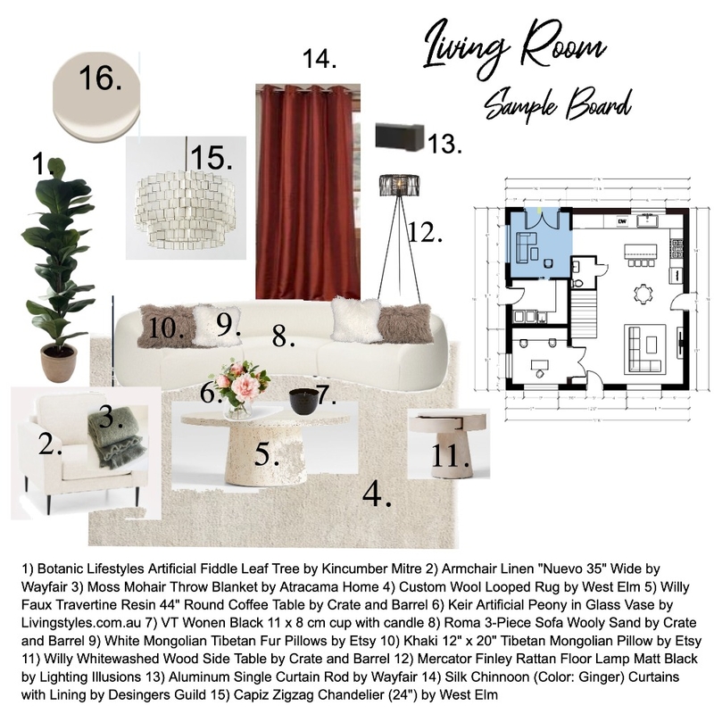 Living Room Mood Board Mood Board by Clawes Design on Style Sourcebook