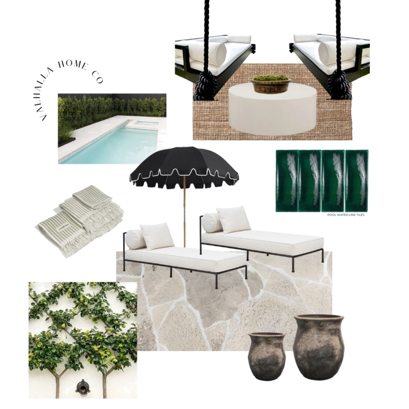 Euro Summer Patio + Pool Area Mood Board by Valhalla Home Co on Style Sourcebook