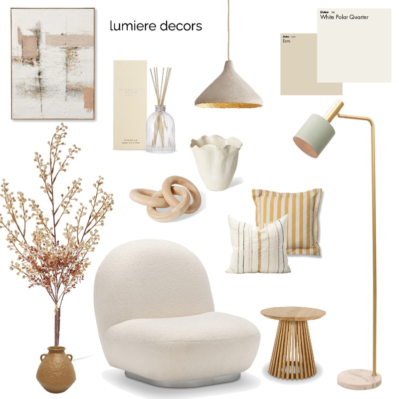 Beige Minimalism Mood Board by Lumière Decors on Style Sourcebook
